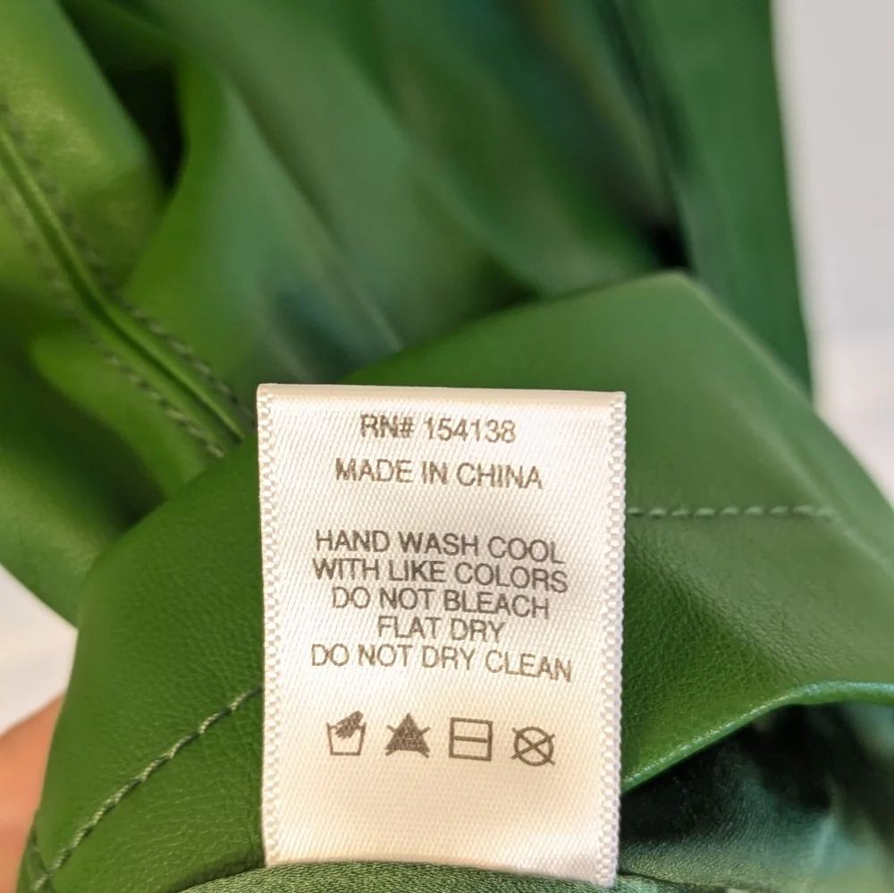 STAUD Dress Womens XS Blaze Belted Faux Leather Green Mini Shirt Dress Dopamine - Picture 9 of 9